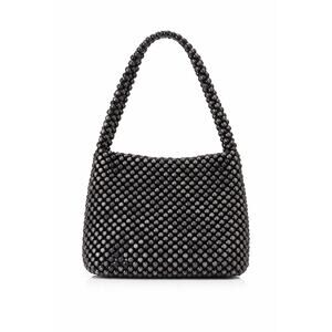 The Sak Elliott Luca Black Wooden Beaded Handbag Purse Magnetic Closure